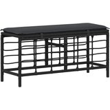  Vrtni set za objed 3 pcs Crna i Siva Poli Ratan i Drvo Akacije | shoptok.hr