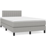 vidaXL Boxspring postelja z vzmetnico svetlo siva 120x190 cm blago Cene