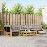  Set vanjskih sofa 7 kom. Bijela i svjetlosiva Smeđa 79 x 79 x 37 cm | Shoptok.si