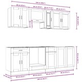  Set kuhinjskih ormarića od 8 dijelova "Porto" od crnog inženjerskog drva | shoptok.hr