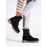 VINCEZA Suede knotted workers black Cijene