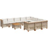 vidaXL 11-dijelni set vrtnih sofa od poliratana s jastucima bež | shoptok.hr