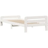  Posteljni okvir brez vzmetnice bel 75x190 cm trdna borovina, (21525453) | Shoptok.si