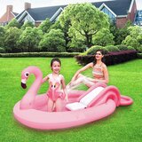 Jilong sunclub flamingo bazen na naduvavanje sa toboganom i prskalicom 210x125x150 ( 26-319700 )