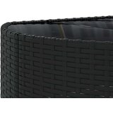  Vrtna garnitura - 10-dijelni set vrtnih sofa s jastucima crni od poliratana - Crna i plava 10 | shoptok.hr