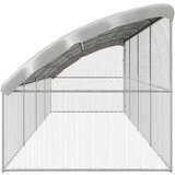 vidaXL Kletka za piščance srebrna 800 x 200 x 198.5 cm Cinkana jeklena | Shoptok.si