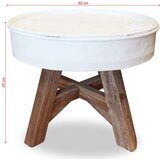vidaXL Klubska mizica iz trdnega predelanega lesa 60x45 cm bela Cene