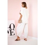 Kesi Włoski Viscose blouse + pants set beige | Shoptok.si