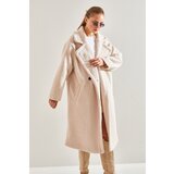 Bianco Lucci Women's Long Boucle Cachet Coat 8087 | Shoptok.si