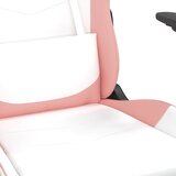  Masažna igraća stolica s osloncem bijelo-ružičasta umjetna koža | shoptok.hr