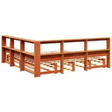 Knjižna postelja brez vzmetnice vošč. rjava 200x200 cm borovina, (21791568) | Shoptok.si