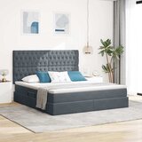  s madracem i skladištem Tamno siva 180 x 200 cm Baršun | shoptok.hr