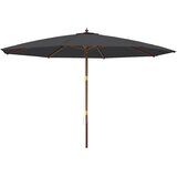  Vrtni suncobran s drvenim stupom crni 400 x 273 cm | shoptok.hr