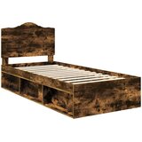  Krevetna konstrukcija s uzglavljem Dimljeni hrast 100 x 200 cm | shoptok.hr