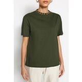Trendyol Green Stand Up Collar Basic Knitted T-Shirt | ePonuda.com