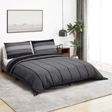  Set posteljine za poplun tamnosivi 140 x 200 cm pamučni