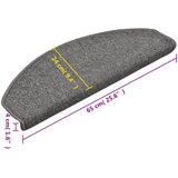  Prostirke za stepenice 15 kom 65x24x4 cm tamno sive poluokrugle velike | shoptok.hr