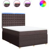 vidaXL Krevet s oprugama i madracem tamnosmeđi 140 x 190 cm od tkanine | shoptok.hr