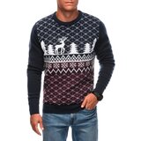 Edoti Men's Christmas winter jumper with reindeer - navy blue and white | shoptok.hr
