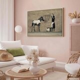  Slika - Banksy: Washing Zebra on Concrete (1 Part) Wide 120x80 U prirodnom drvenom okviru | shoptok.hr