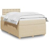  Krevet s oprugama i madracem krem 120 x 200 cm od tkanine | shoptok.hr