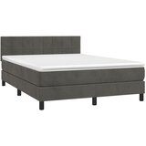  Krevet s oprugama i madracem tamnosivi 140x190 cm baršunasti | shoptok.hr