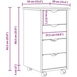  Gležnji kabinet Siva 34 x 39 x 65,5 cm Masivno borovo les, (5000263263) | Shoptok.si