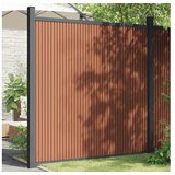 vidaXL Ograjni panel z 2 stebričkoma rjav 180x186 cm WPC | Shoptok.si