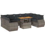  10-dijelni set vrtnih sofa od poliratana s jastucima sivi | shoptok.hr