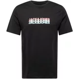 Jack & Jones Majica 'JJCYBER' svetlo modra / roza / črna / bela