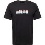 Jack & Jones Majica 'JJCYBER' svijetloplava / roza / crna / bijela