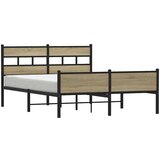 Maison Chic Kovinski Posteljni okvir - Dvoposteljna postelja - Zakonska postelja brez vzmetnice sonoma hrast 160x200 cm, (21694439) Cene