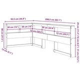  Polica za knjige uzglavlje L-oblika bijelo 75 cm borovine | shoptok.hr