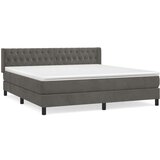  Box spring postelja z vzmetnico temno siva 160x200 cm žamet, (20790387) | Shoptok.si