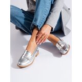 SHELOVET Women's leatherette loafers silver | Shoptok.si