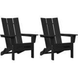 vidaXL Zložljivi stoli Adirondack 2 kosi Črna 74.5x80.5x90 cm HDPE | Shoptok.si