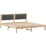  Konstrukcija postelje z vzglavjem Temno siva 160 x 200 cm blago, (5000084796) | Shoptok.si
