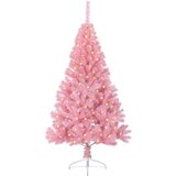  Umjetna božićna jelka s lampicama Ružičasta 150 cm PVC | shoptok.hr