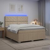  LED okvir za krevet s madracem Krem 140 x 200 cm Tkanina | shoptok.hr