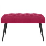  Klupa s gumbastim tkanjem Vinska crvena 80 x 40 x 46 cm Baršun | shoptok.hr