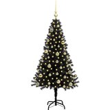 vidaXL Božično drevo med 150 LED z stojalom Črna 150 cm PVC | Shoptok.si