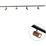 QAZQA Sodoben 1-fazni tračni sistem s 4 reflektorji temno bronze - Jeana | Shoptok.si