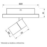 Vesta 477 plafonska svetiljka 12W+5W 3000K crna | Eponuda.com
