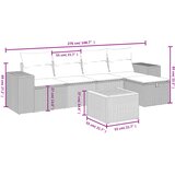  6-dijelni set vrtnih sofa od poliratana s jastucima sivi | shoptok.hr