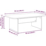  Kava Stol Betonski sivi 93 x 53 x 33 cm Konstruirano drvo | shoptok.hr