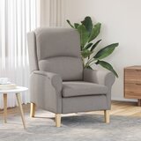 vidaXL Sodobni naslanjač Taupe Poliester z lesenimi nogami Srednji | Shoptok.si