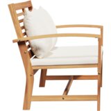  klop z blazino Rjava in krem 110 x 66 x 76 cm Trden tikov les, (5000279876) | Shoptok.si