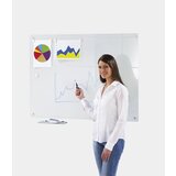 SMIT VISUAL Steklena bela tabla, komplet, steklena površina, bela, ŠxV 600 x 450 mm | Shoptok.si