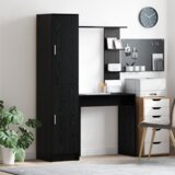 vidaXL Stol s pohranom Crni hrast Konstruirano drvo | shoptok.hr