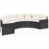  Vrtna sofa sa stolom i jastucima polukružna crna od poliratana | shoptok.hr